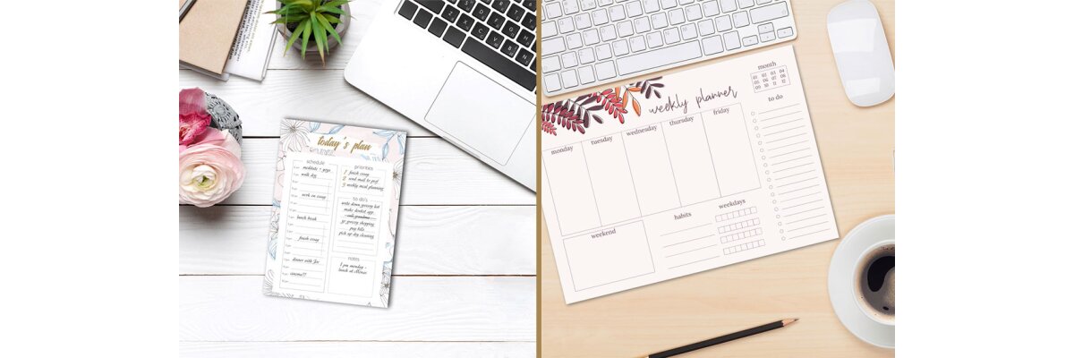 Our Planner series - Weekly Planner, Daily Planner and to do-list - New products in our shop: Discover our weekly planners, daily planners and matching to do lists