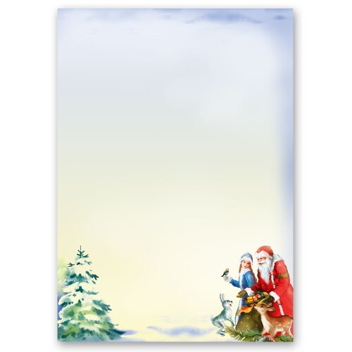 Briefpapier WINTERZEIT (Variante B) - DIN A4 Format 50 Blatt Weihnachten, Nikolaus, Paper-Media