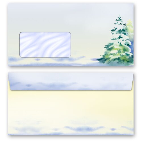 Envelopes WINTER TIME in standard DIN long format (with window) 10 envelopes Seasons - Winter, Winter, Paper-Media