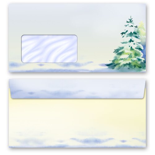 Envelopes WINTER TIME in standard DIN long format (with window) 50 envelopes Seasons - Winter, Winter, Paper-Media