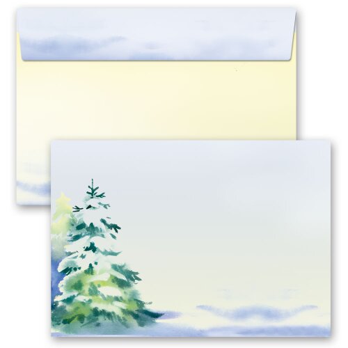 10 sobres estampados ESTACIÓN DEL INVIERNO - Formato: C6 (162 x 114 mm) (sin ventana) Estaciones - Invierno, Invierno, Paper-Media