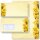 Motif Letter Paper-Sets YELLOW ORCHIDS Flowers & Petals, Stationery with envelope, Paper-Media