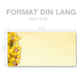 YELLOW ORCHIDS Briefumschläge Orchid motif CLASSIC 10 envelopes (windowless) Paper-Media DLOF-8208-10