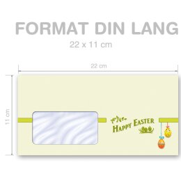 HAPPY EASTER Briefumschläge Motivo de Pascua CLASSIC 50 sobres (con ventana) Paper-Media DLMF-8342-50