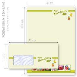 40-pc. Complete Motif Letter Paper-Set HAPPY EASTER - EN