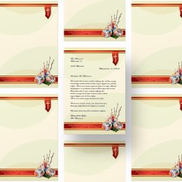 50 fogli di carta da lettera decorati AGNELLO DI PASQUA DIN A4
