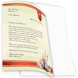 250 fogli di carta da lettera decorati AGNELLO DI PASQUA DIN A4