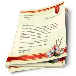 250 fogli di carta da lettera decorati AGNELLO DI PASQUA DIN A4