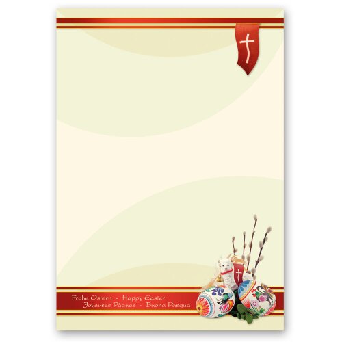 Papel de carta Pascua CORDERO DE PASCUA - 50 Hojas formato DIN A5 - Paper-Media Pascua, Motivo de Pascua, Paper-Media