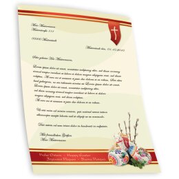 50 fogli di carta da lettera decorati AGNELLO DI PASQUA DIN A5
