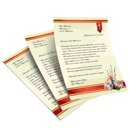 50 fogli di carta da lettera decorati AGNELLO DI PASQUA DIN A5