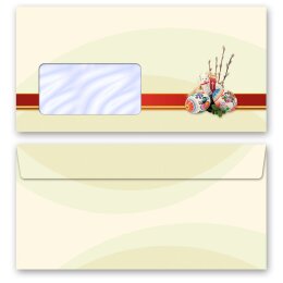 10 patterned envelopes EASTER LAMB in standard DIN long format (with windows)