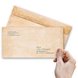 VINTAGE Briefumschläge Vieux Papier Histoire CLASSIC 10 enveloppes (sans fenêtre) Paper-Media DLOF-8340-10