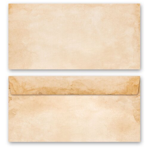 Enveloppes de motif Antique & Histoire, VINTAGE 50 enveloppes (sans fenêtre) - DIN LANG (220x110 mm) | Auto-adhésif | Commander en ligne! | Paper-Media