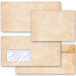 50 patterned envelopes VINTAGE in standard DIN long format (windowless)