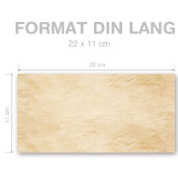10 sobres estampados OLD STYLE - Formato: DIN LANG (sin ventana)
