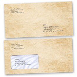 Enveloppes de motif Antique & Histoire, OLD STYLE 10 enveloppes (avec fenêtre) - DIN LANG (220x110 mm) | Auto-adhésif | Commander en ligne! | Paper-Media