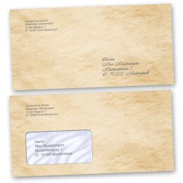 Motif envelopes Antique & History, OLD STYLE 10 envelopes (with window) - DIN LONG (220x110 mm) | Self-adhesive | Order online! | Paper-Media