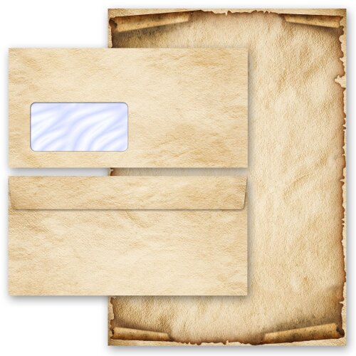 Briefpapier Set OLD STYLE - 40-tlg. DL (mit Fenster) Antik & History, Altes Papier, Paper-Media