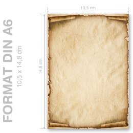 OLD STYLE Briefpapier Treasure map ELEGANT 100 sheets, DIN A6 (105x148 mm), A6E-658-100