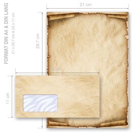 Motiv-Briefpapier Set OLD STYLE - 100-tlg. DL (mit Fenster)