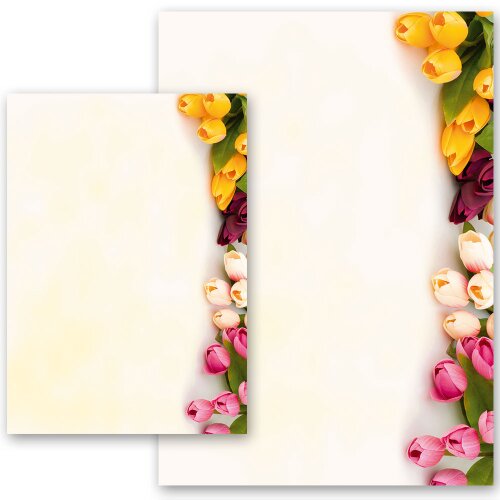 Briefpapier BUNTE TULPEN Blumen & Blüten, Blumenmotiv, Paper-Media