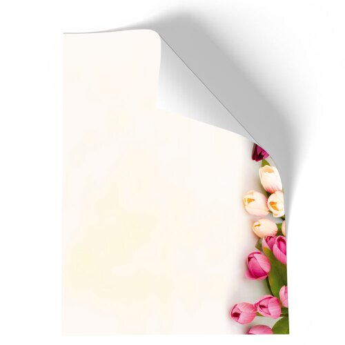 COLORFUL TULIPS Briefpapier Flowers motif "CLASSIC"  Paper-Media MBC-8241