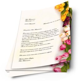 Motif Letter Paper! COLORFUL TULIPS 100 sheets DIN A4