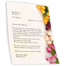 Motif Letter Paper! COLORFUL TULIPS 50 sheets DIN A5