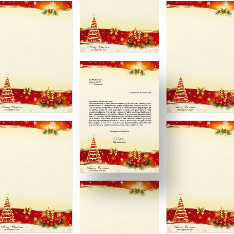 Paper-Media DIN A4 Format 100 Blatt Motivpapier BESINNLICHE WEIHNACHT Weihnachten Weihnachtsbriefpapier 