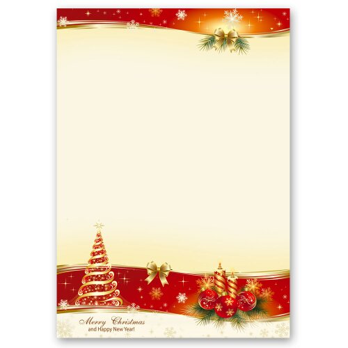20 fogli di carta da lettera decorati Natale SERENO NATALE DIN A4 - Paper-Media