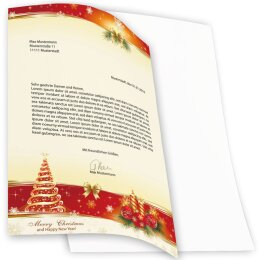 20 fogli di carta da lettera decorati Natale SERENO NATALE DIN A4 - Paper-Media