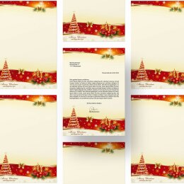 50 fogli di carta da lettera decorati SERENO NATALE DIN A4