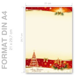 PEACEFUL CHRISTMAS Briefpapier Christmas Stationery CLASSIC 100 sheets Paper-Media A4C-8328-100