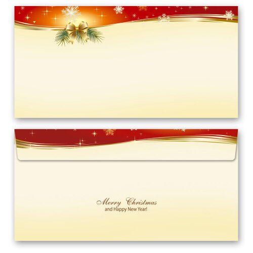 Envelopes Christmas, PEACEFUL CHRISTMAS 50 envelopes (windowless) - DIN LONG (220x110 mm) | Self-adhesive | Order online! | Paper-Media