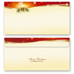 50 patterned envelopes PEACEFUL CHRISTMAS in standard DIN...