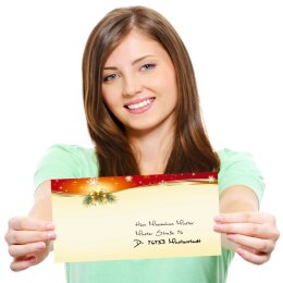 50 patterned envelopes PEACEFUL CHRISTMAS in standard DIN long format (windowless)