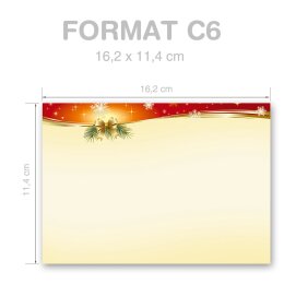 Envelopes Christmas, PEACEFUL CHRISTMAS 10 envelopes - DIN C6 (162x114 mm) | Self-adhesive | Order online! | Paper-Media