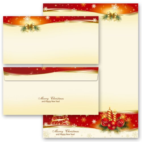20-pc. Complete Motif Letter Paper-Set PEACEFUL CHRISTMAS Christmas, Christmas Stationery, Paper-Media