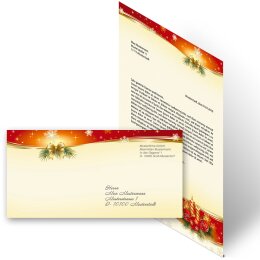 20-pc. Complete Motif Letter Paper-Set PEACEFUL CHRISTMAS
