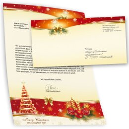 40-pc. Complete Motif Letter Paper-Set PEACEFUL CHRISTMAS