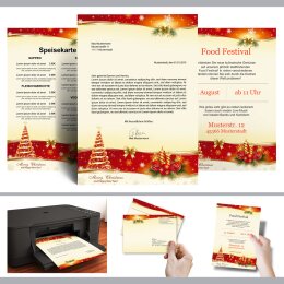 100-pc. Complete Motif Letter Paper-Set PEACEFUL CHRISTMAS