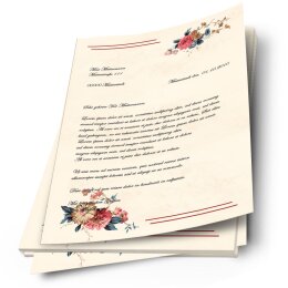 Motif Letter Paper! FLOWER MAIL 20 sheets DIN A4