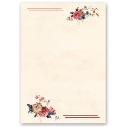 Papel de carta POSTAL FLORES - 50 Hojas formato DIN A4 Flores & Pétalos, Motivo de flores, Paper-Media