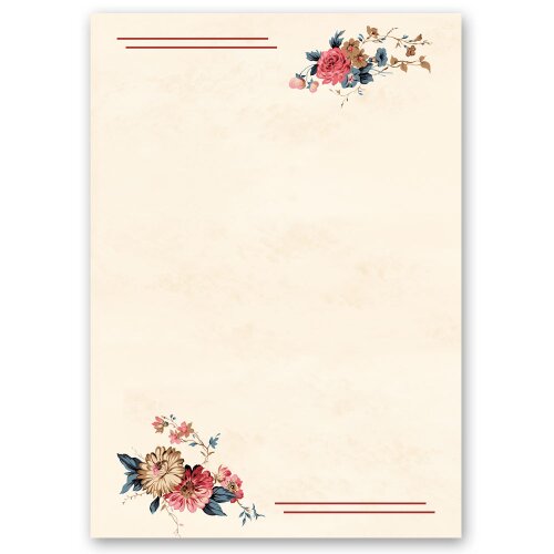 Briefpapier BLUMENPOST - DIN A4 Format 100 Blatt Blumen & Blüten, Blumenmotiv, Paper-Media