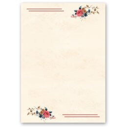 Papel de carta POSTAL FLORES - 100 Hojas formato DIN A5 Flores & Pétalos, Motivo de flores, Paper-Media