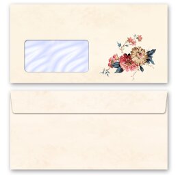 10 patterned envelopes FLOWER MAIL in standard DIN long format (with windows) Flowers & Petals, Flowers motif, Paper-Media