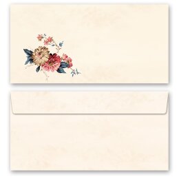 FLOWER MAIL Briefpapier Sets Flowers motif CLASSIC , DIN A4 & DIN LONG Set., BSC-8344