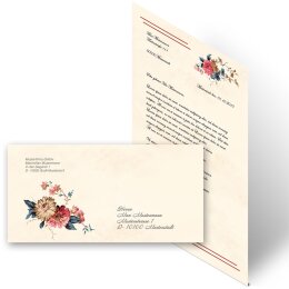 40-pc. Complete Motif Letter Paper-Set FLOWER MAIL