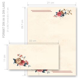 Briefpapier Set BLUMENPOST - 200-tlg. DL (ohne Fenster)
